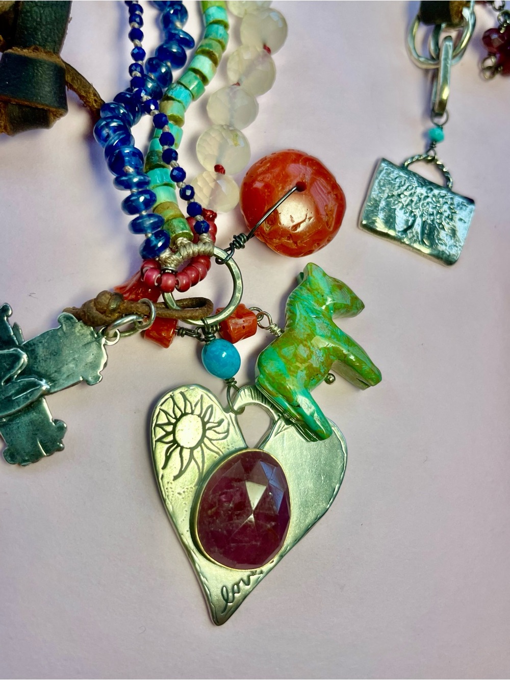 New! Sundance America Heart Necklace Artist Jes MaHarry